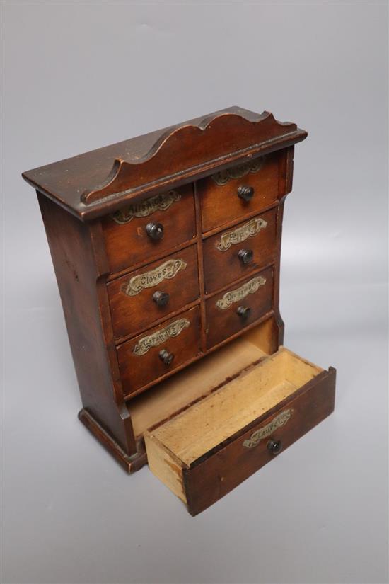 A set of spice drawers, c.1920, height 27cm